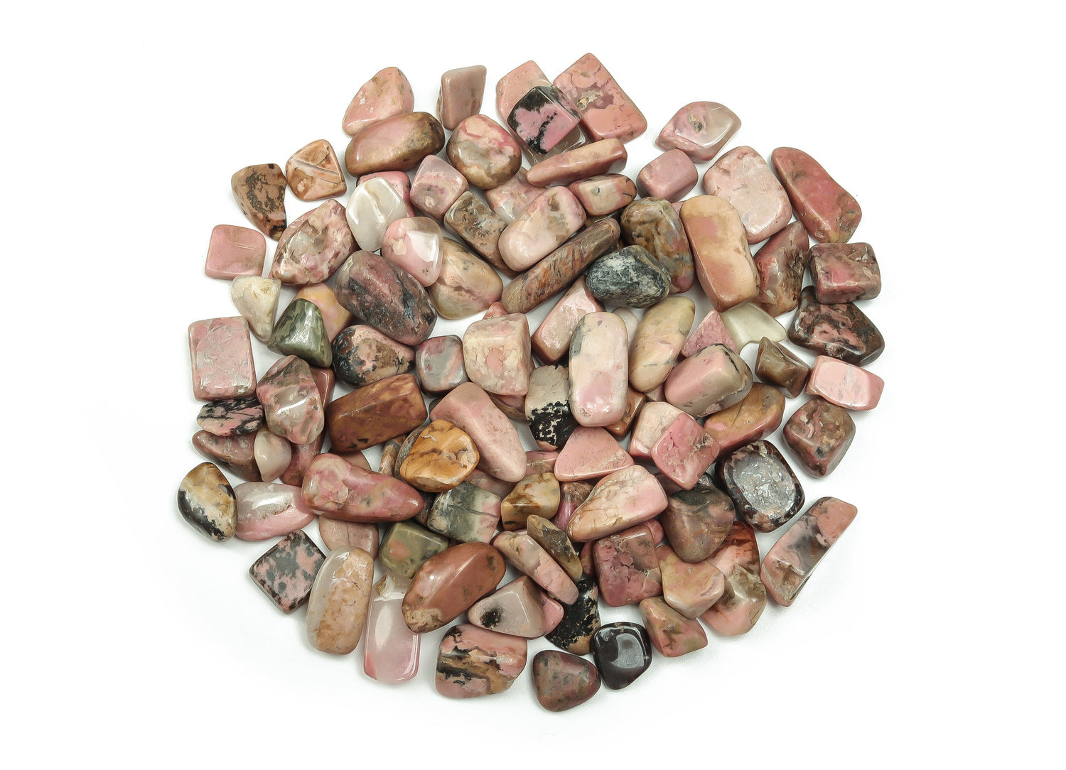 Rhodonite Crystal Chips - Semi Tumbled Stone - Bulk- 7-12mm - CP1129