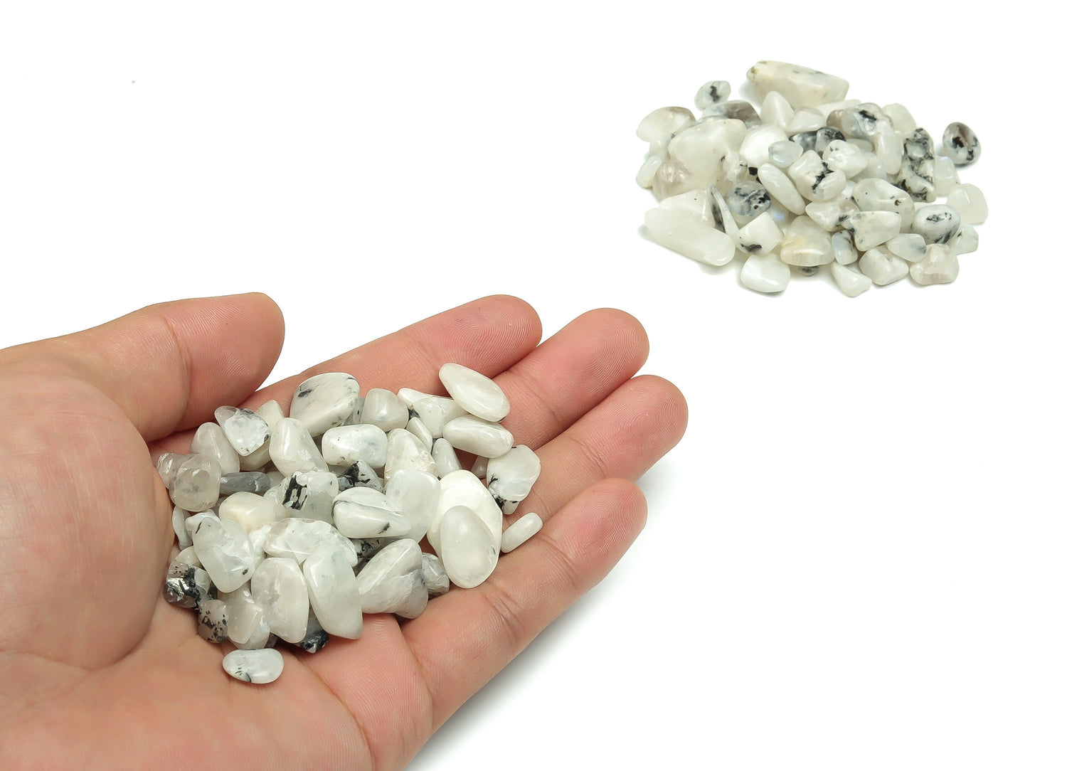 Rainbow Moonstone Crystal Chips - Semi Tumbled Stone - Bulk- 7-12mm - CP1138