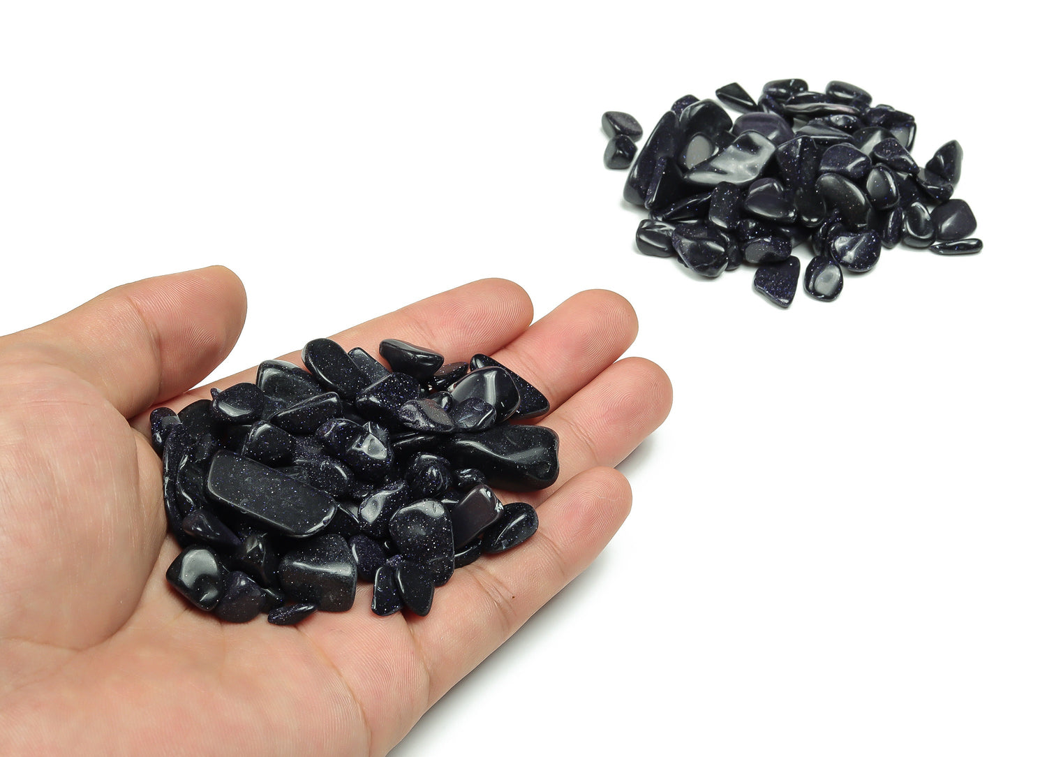 Blue Goldstone Crystal Chips - Semi Tumbled Stone - Bulk - 7-12mm - CP1143
