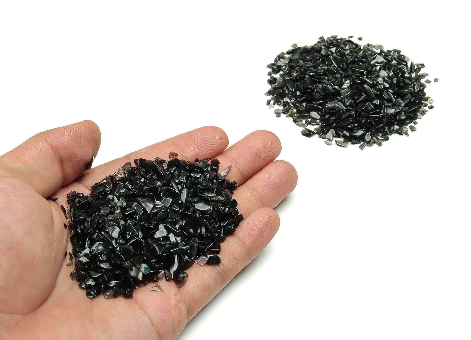 Obsidian Crystal Chips - Semi Tumbled Stone - Bulk - 2-6mm - CP1004