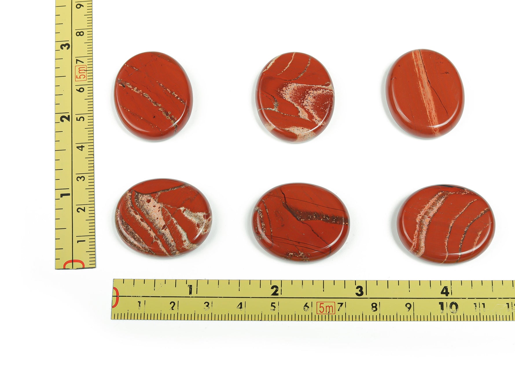 Red Jasper flat gemstone slab with 30x25x7 cm dimensions from GemstoneGO, showcasing polished red jasper crystal with natural patterns.