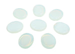 Opalite flat gemstone slab, 30x25x7mm, smooth crystal piece from GemstoneGO with a soft, glowing appearance and natural stone texture.