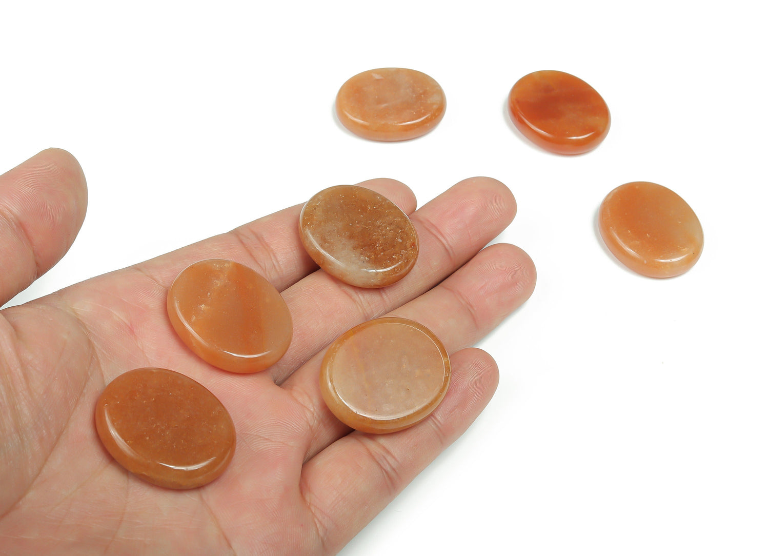 Orange Aventurine Flat Gemstone - Slab Crystal - 30x25x7 - FL1051