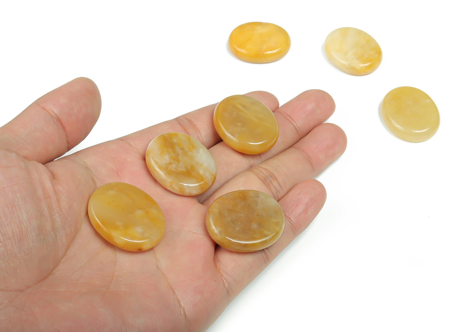 Yellow Jade Flat Gemstone - Slab Crystal - 30x25x7 - FL1052