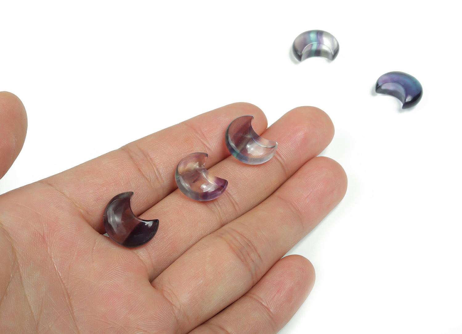 Fluorite Gemstone Moon - 16mm - MO1082