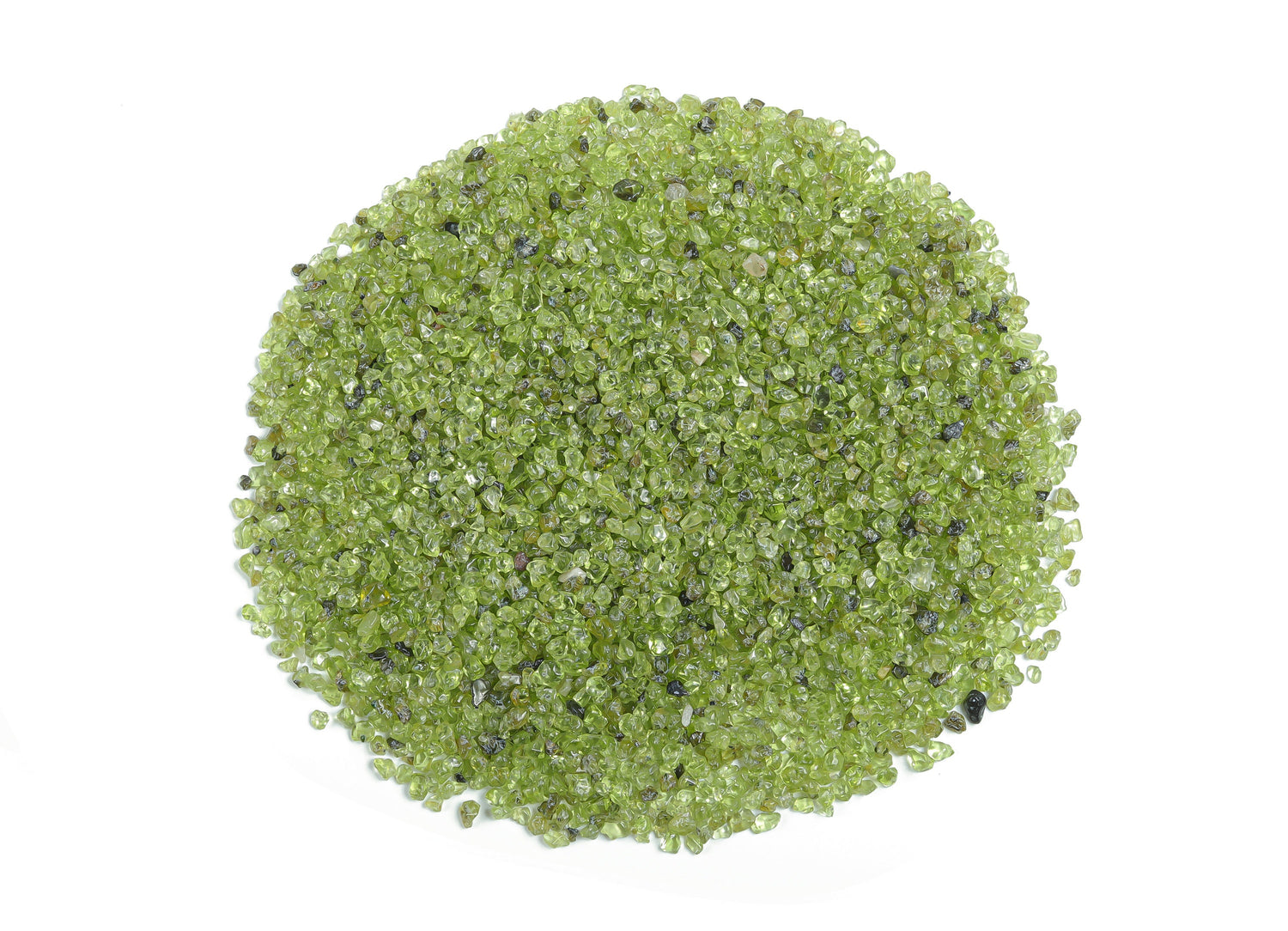 Peridot Crystal Chips - Olivine Chips - Semi Tumbled Stone - Bulk - 2-6mm - CP1021