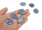 Blue Spot Jasper flat gemstone slab showing vibrant blue spots and natural stone patterns, size 30x25x7 cm.