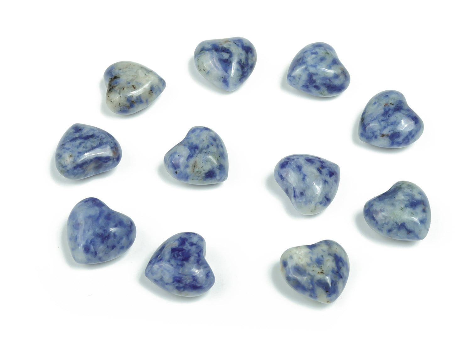 Blue Spot Jasper Heart Gemstone - Puffy Heart Shaped - 15x15x9mm - HE1020