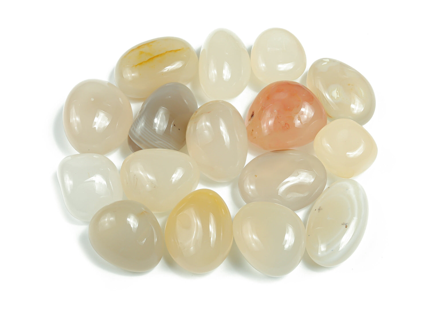 White Agate Tumbled Stone - TU1141