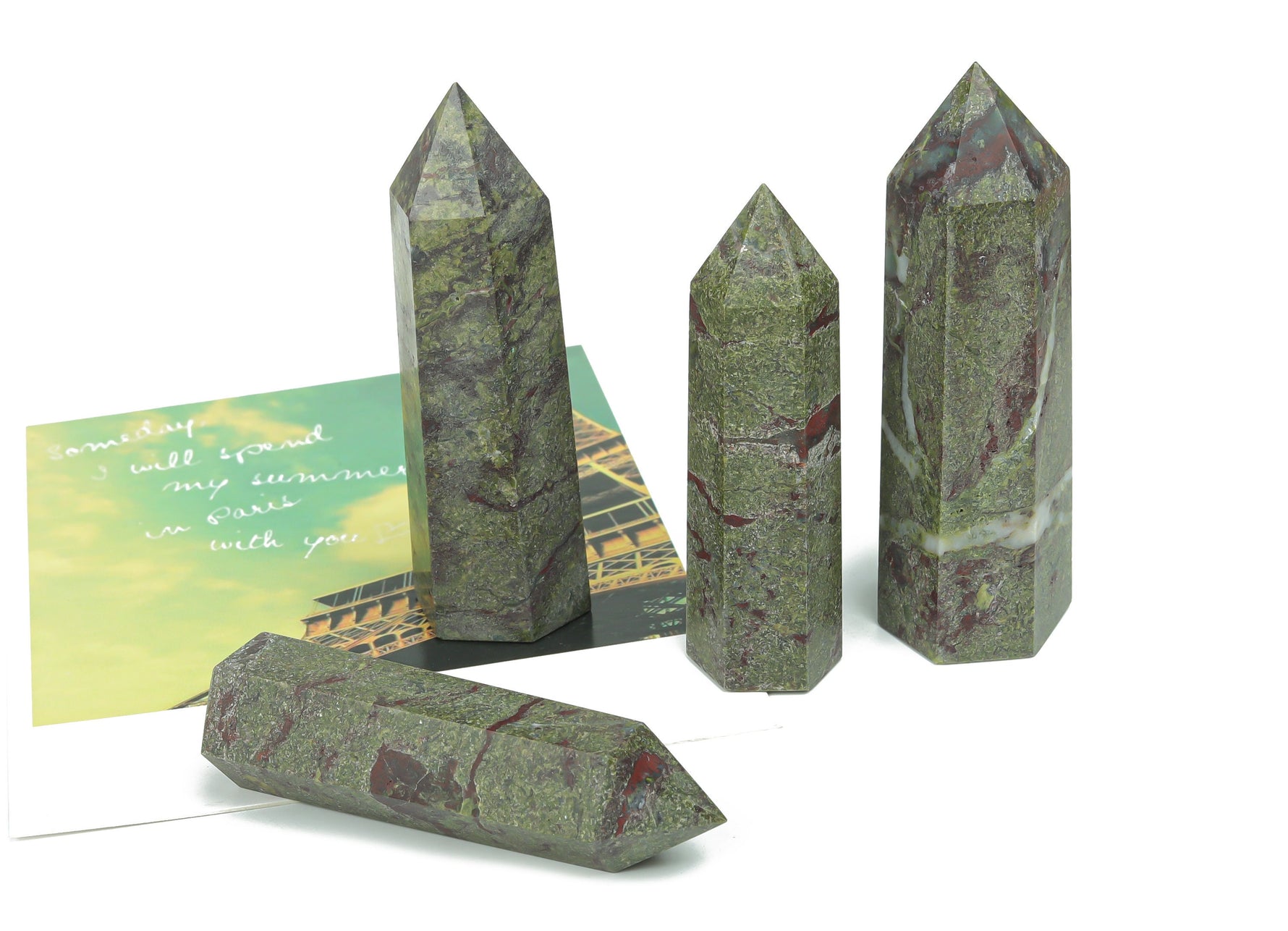 Dragon Blood Jasper obelisk tower crystal by GemstoneGO, featuring deep red and brown hues with intricate natural patterns.