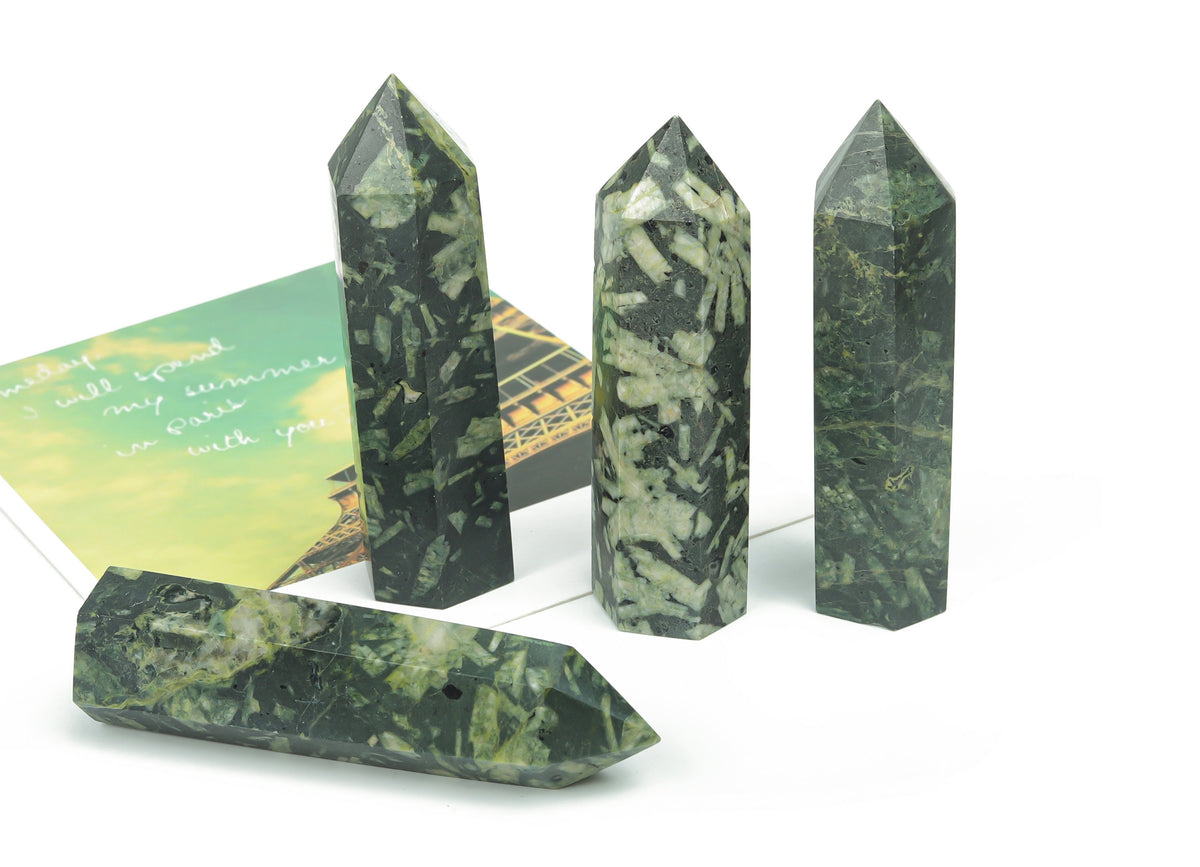 Write Crystal Chinese Writing Obelisk Tower Crystal - Chrysanthemum Stone - TW1035 ...