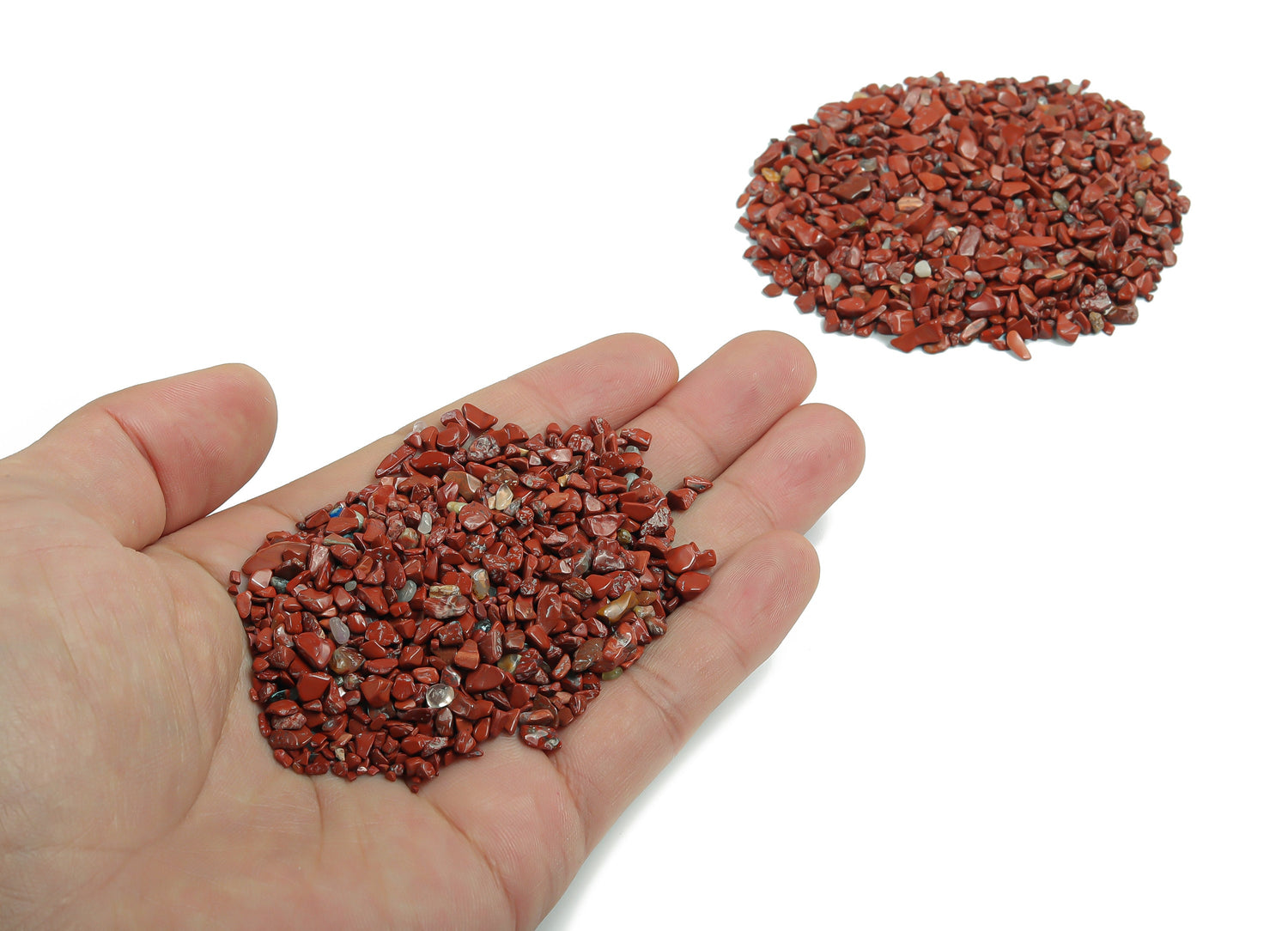 Red Jasper Crystal Chips - Semi Tumbled Stone - Bulk - 2-6mm - CP1126