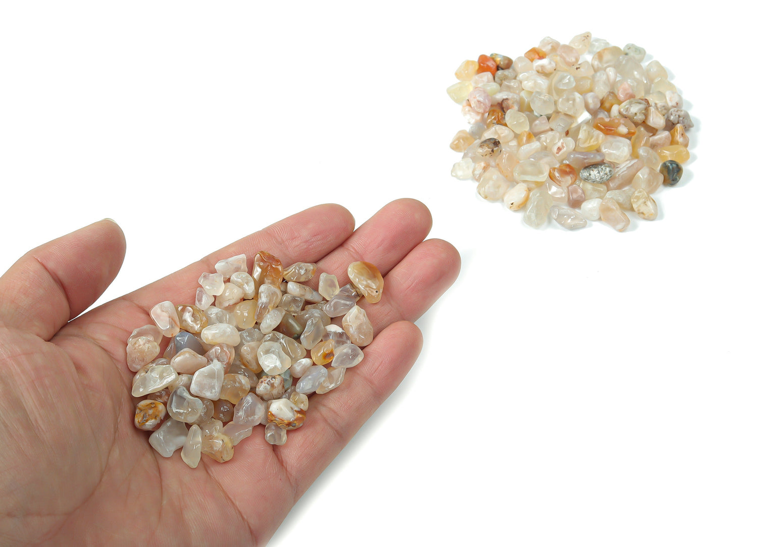 Éclats d'agate florale ?€? Pierre précieuse d'agate fleur de cerisier ?€? Petites pierres précieuses d'agate ?€? Pierres de guérison en cristal 7-15 mm - CP1160