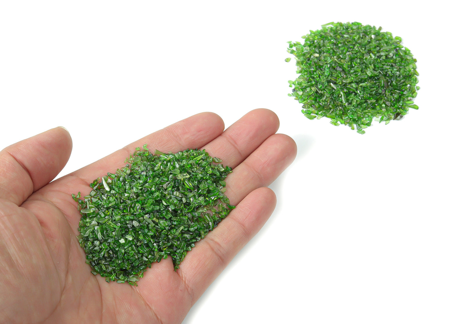 Diopside Crystal Chips - Semi Tumbled Stone - Bulk - 2-6mm - CP1154