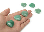Aventurine heart-shaped gemstone pendant, 30mm, from GemstoneGO, showcasing a smooth polished green stone with natural veining.