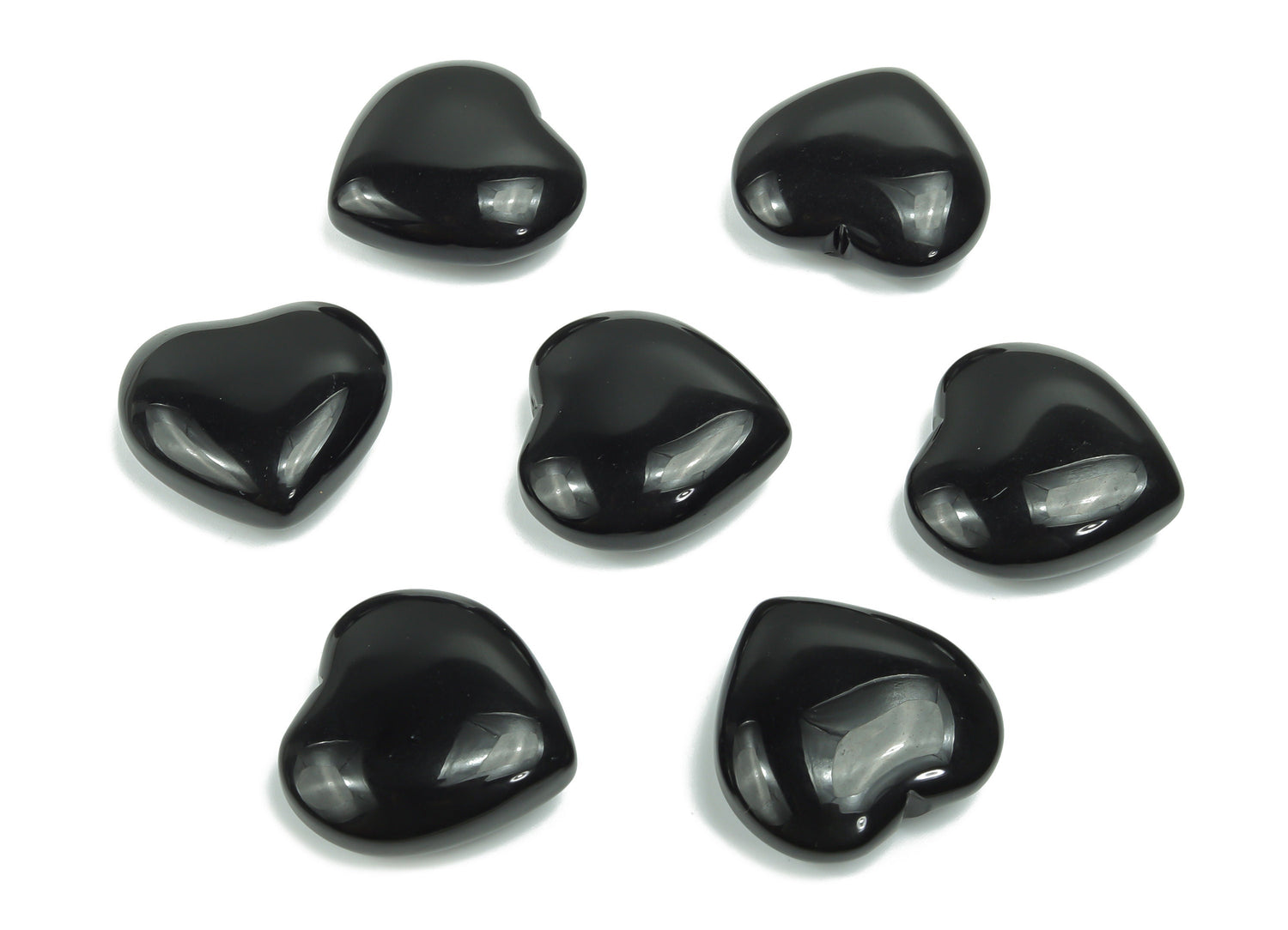 Obsidian Heart Gemstone - 30mm -HE1192