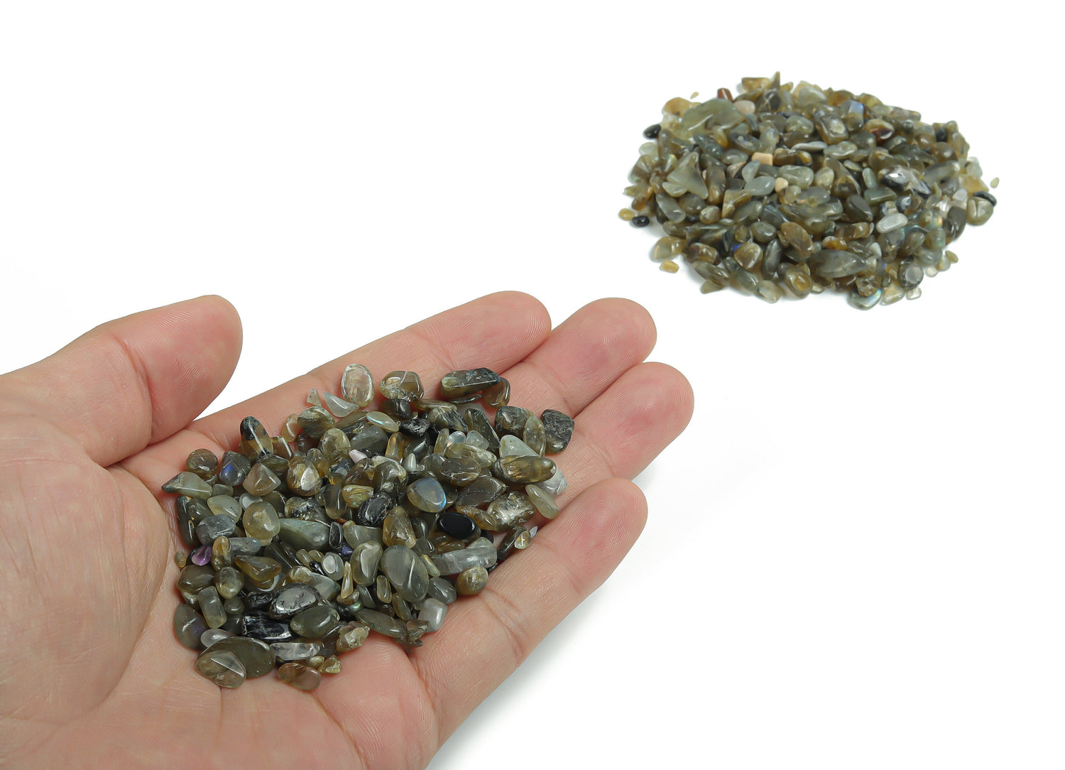Labradorite Crystal Chips - Semi Tumbled Stone - Bulk - 2-6mm - CP1049