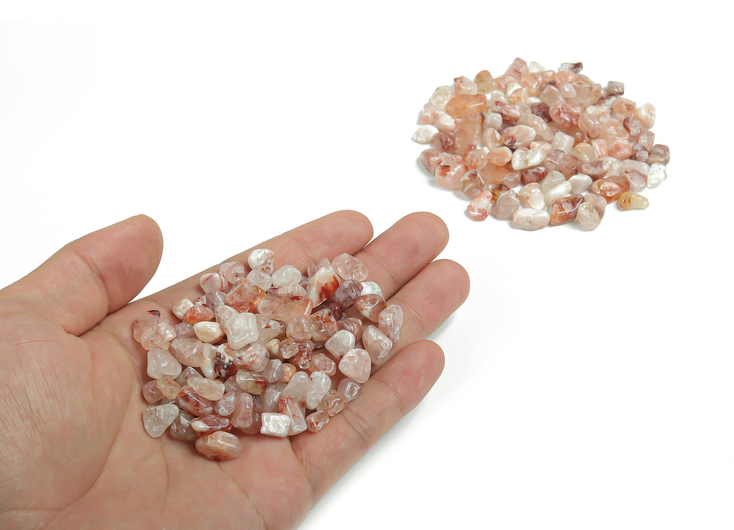 Fire Quartz Crystal Chips - Red Hematoid Quartz - Semi Tumbled Stone - Bulk - 7-12mm - CP1054