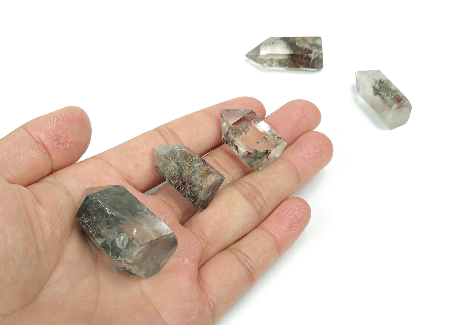 Pierre de tour obélisque en quartz lodolite pour jardin ?€? Cristaux pointus pour tour obélisque ?€? Pierre précieuse de méditation - Cadeaux - TW1033