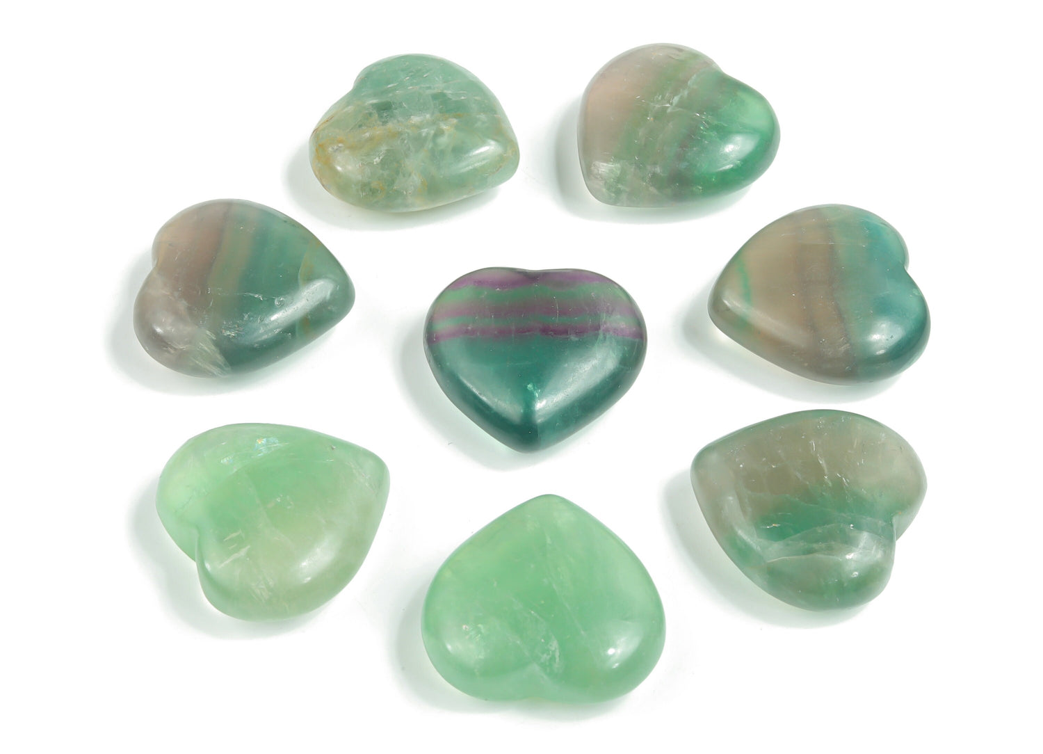 Fluorite Heart Gemstone - 30mm - HE1174