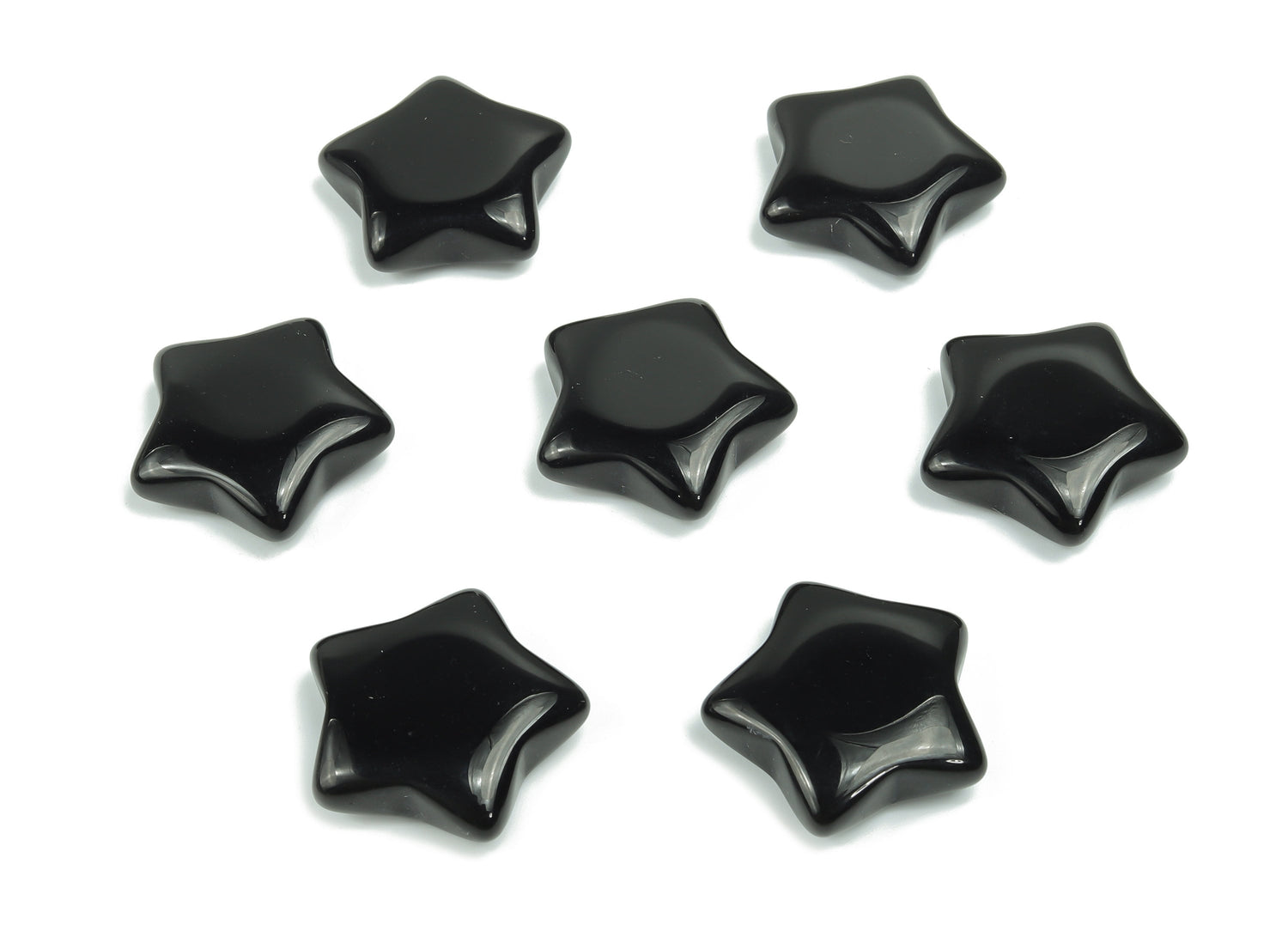 Pierre précieuse étoile en obsidienne ?€? Breloque étoile en obsidienne ?€? Étoile sculptée en obsidienne ?€? Pierre d'obsidienne naturelle ?€? Cristal de guérison ?€? 3 cm ?€? ST1045