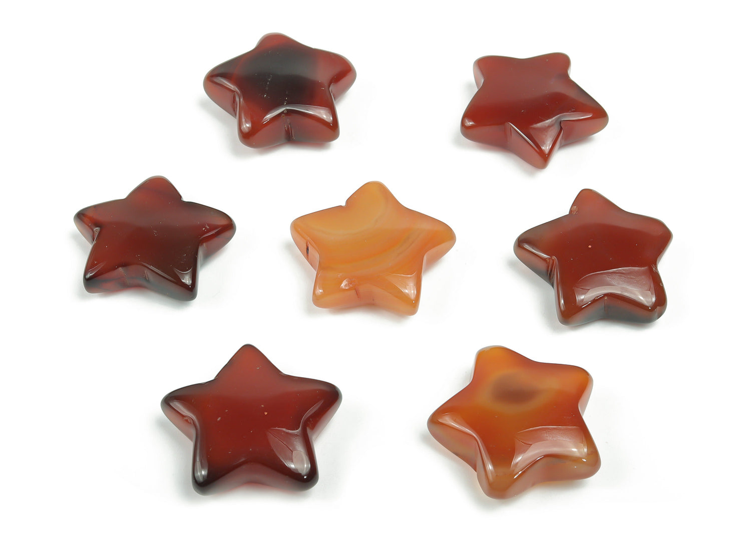 Pierre précieuse en cornaline en forme d'étoile ?€? Étoile sculptée ?€? Pierre naturelle ?€? Cristal de guérison ?€? 3 cm ?€? ST1033