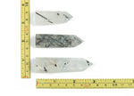 Tourmalinated Quartz obelisk tower crystal from GemstoneGO, featuring black tourmaline inclusions in clear quartz.