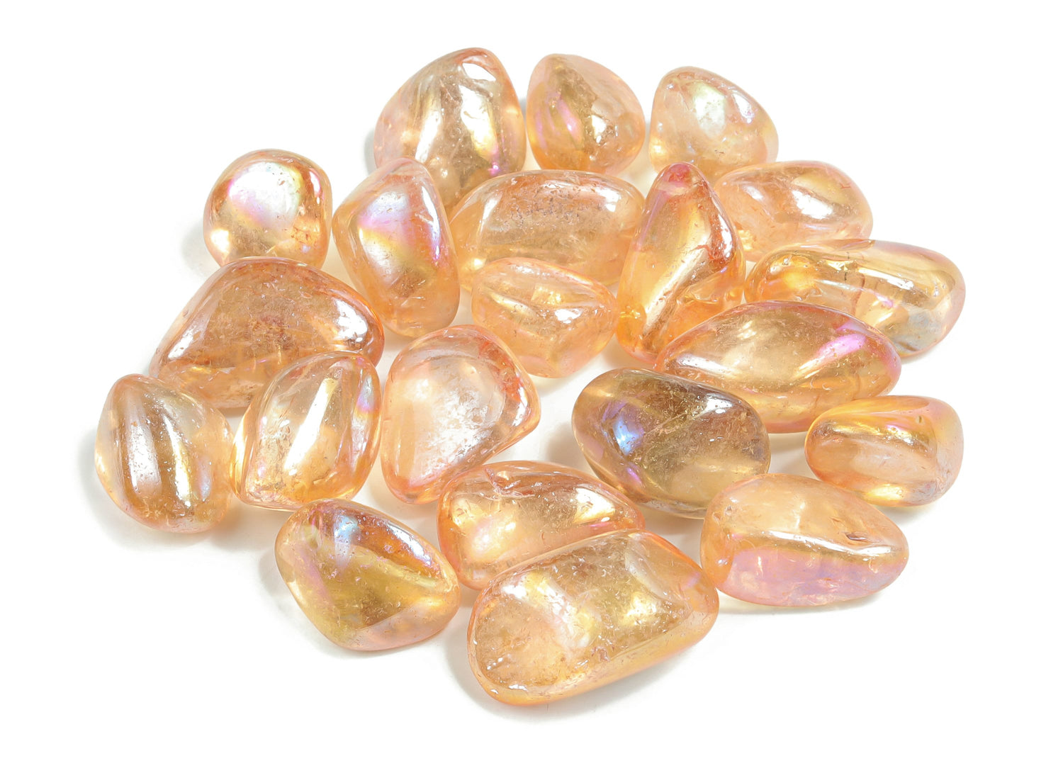 Tangerine Aura Quartz Tumbled - Orange Aura Crystal - TU1164