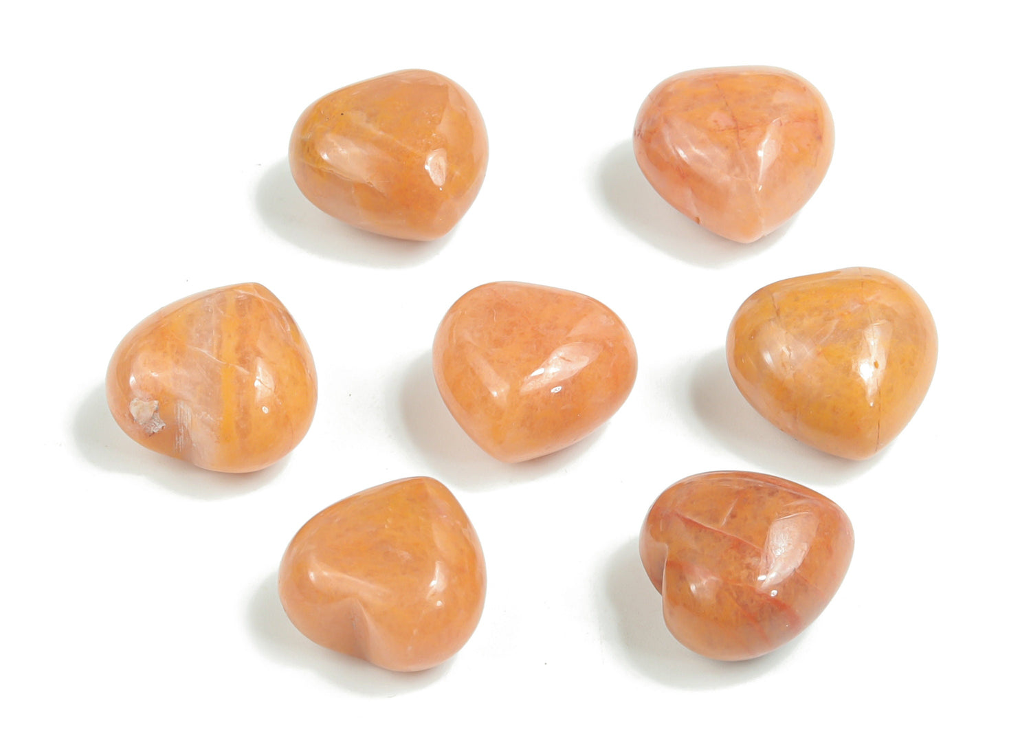 Orange Aventurine Heart Gemstone - Puffy Heart Shaped - 15x15x9mm - HE1034