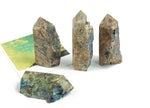 Azurite obelisk tower crystal from GemstoneGO, showcasing deep blue mineral formations with natural crystalline textures.