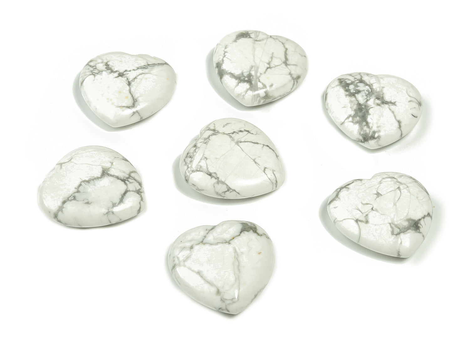 Howlite Heart Gemstone - 30mm - HE1180