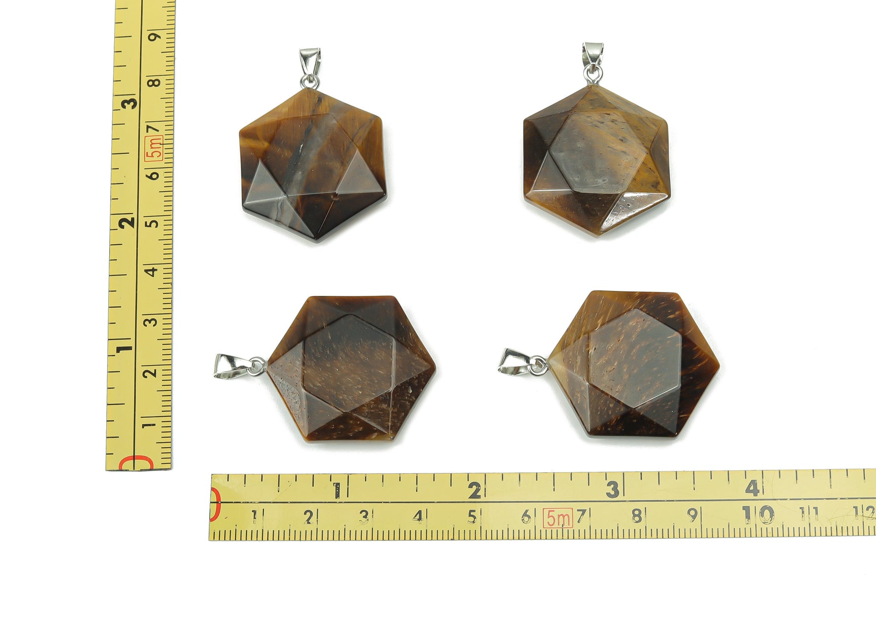 Tiger Eye Star Merkaba crystal pendant from GemstoneGO, featuring a polished gemstone with star-shaped Merkaba design for jewelry making.
