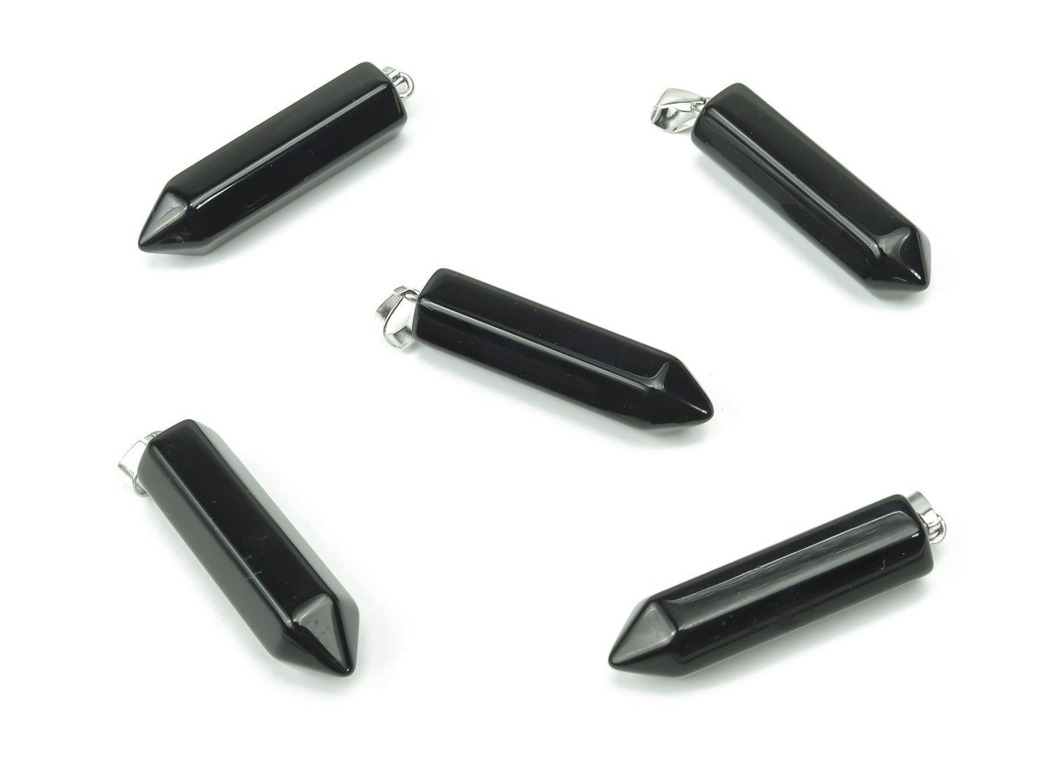 Pendentif en pointe d'obsidienne - Pendentif en cristal - Colliers naturels - Pierre précieuse Heling - Fournitures pour la création de bijoux - NC1073