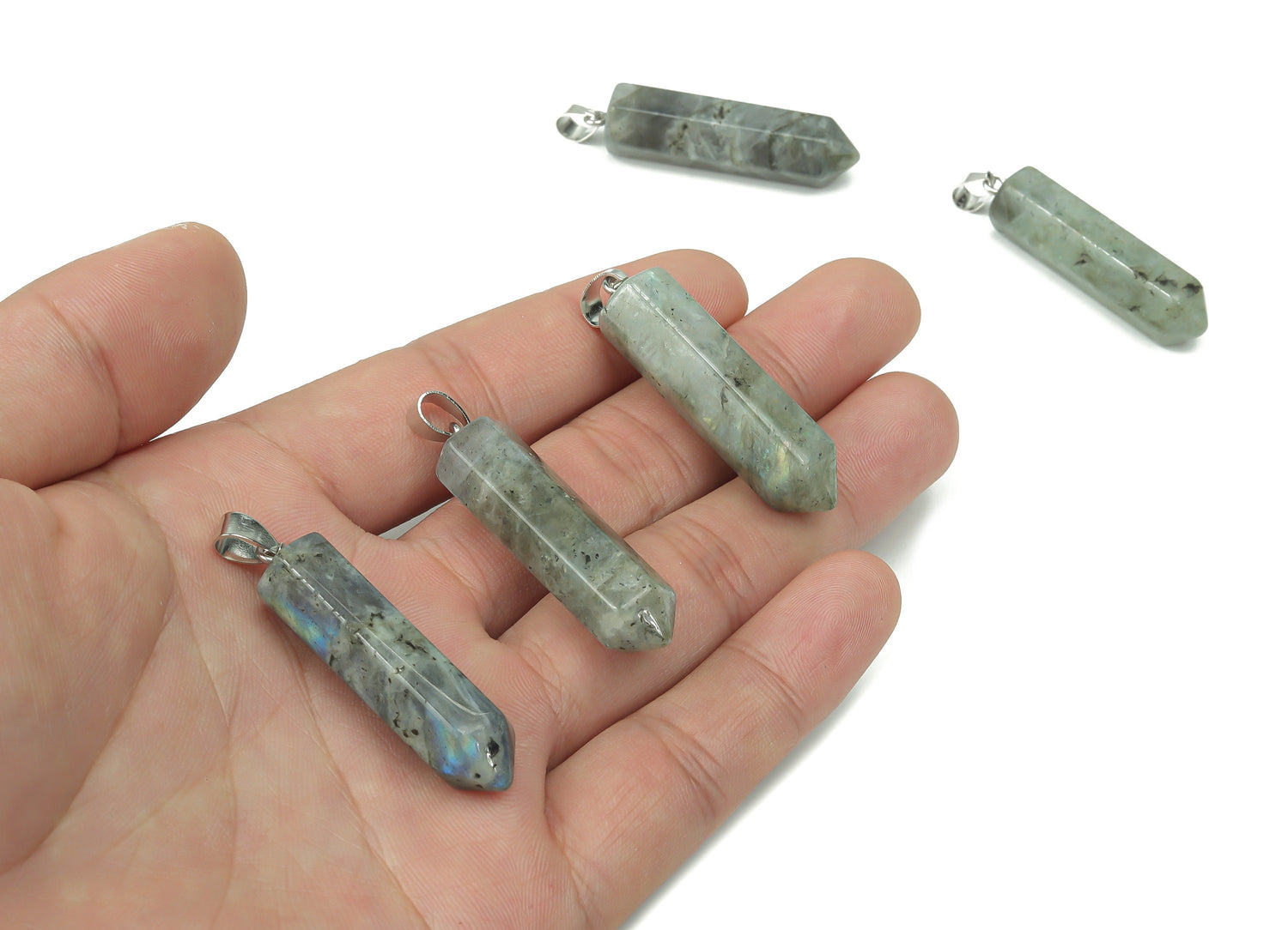 Labradorite Point Crystal Pendant - Jewelry Making Supplies - NC1080