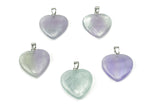 Pink fluorite heart-shaped crystal pendant from GemstoneGO, ideal for jewelry making and gemstone jewelry designs.