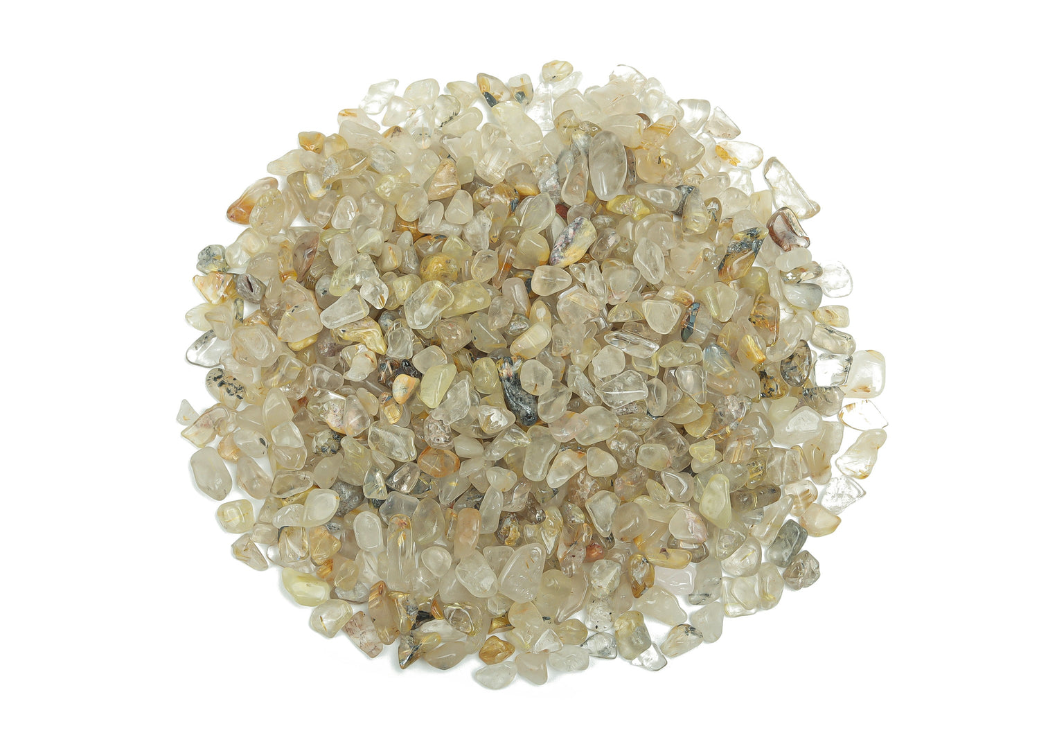 Golden Rutilated Quartz Crystal Chips - Semi Tumbled Stone - Bulk - 7-12mm - CP1014