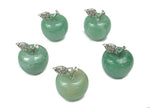A 30mm aventurine apple-shaped crystal carving by GemstoneGO, featuring vibrant green gemstone with polished surface and detailed shape.