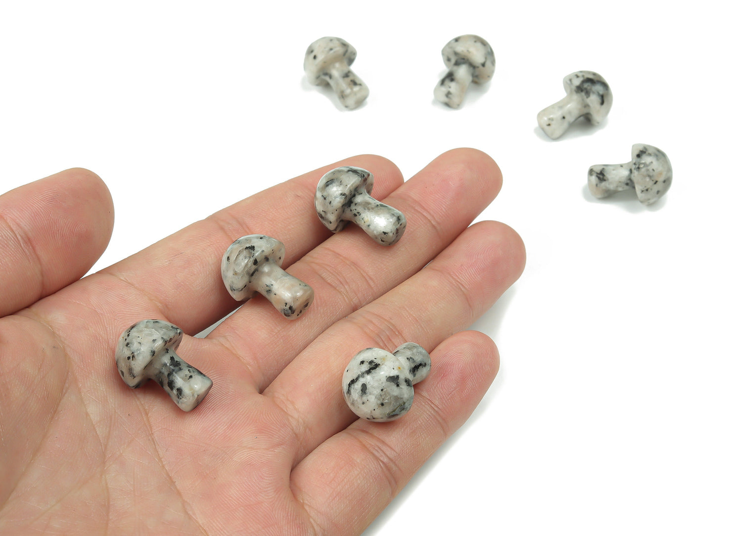 Kiwi Jasper Mushroom Carved Gemstone - 20mm - MU1019