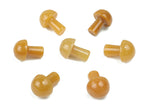 Yellow aventurine mushroom carved gemstone, 20mm, showcasing a polished, detailed natural stone sculpture.