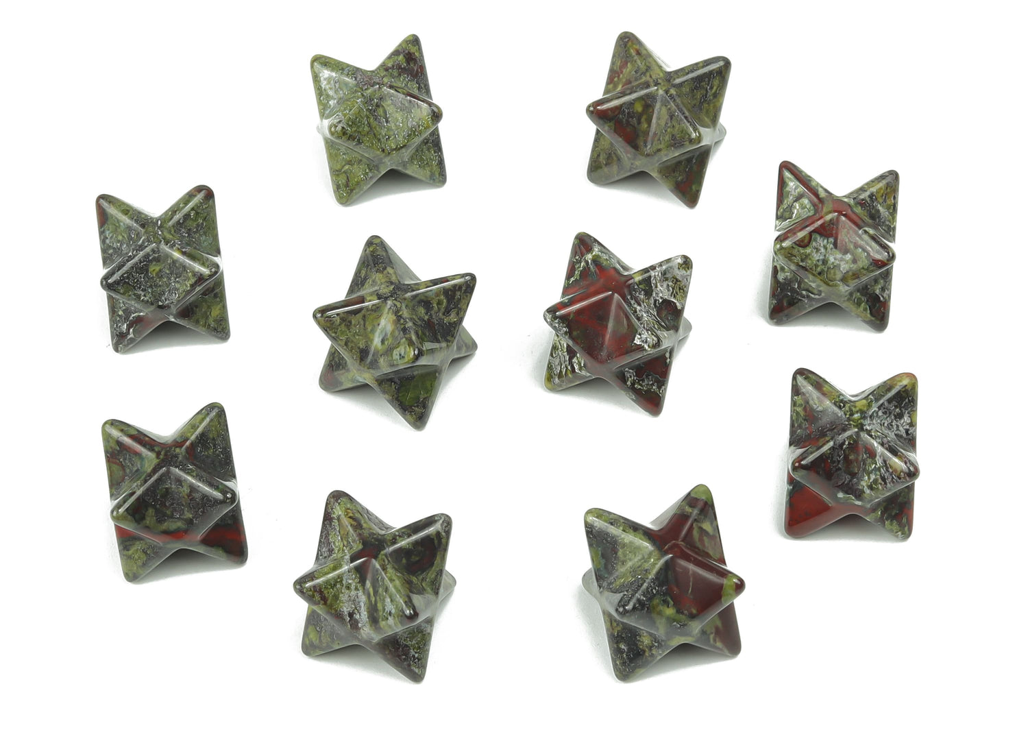 Dragon Blood Jasper Merkaba Star Crystal - Reiki Healing - 13mm - ME1016