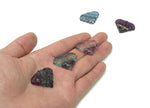 Fluorite butterfly gemstone carving from GemstoneGO showing vibrant purple and green hues with detailed butterfly design.