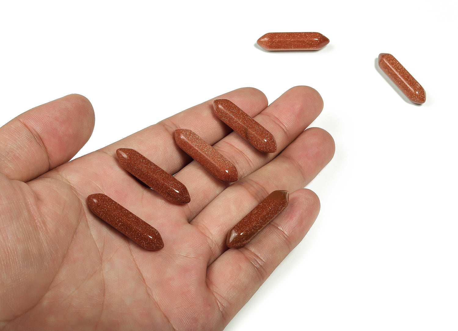 Goldstone Terminated Carved Point - 33mm -PO1013