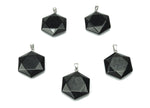 Obsidian star pendant by GemstoneGO, natural crystal necklace with a polished star-shaped pendant for jewelry making.