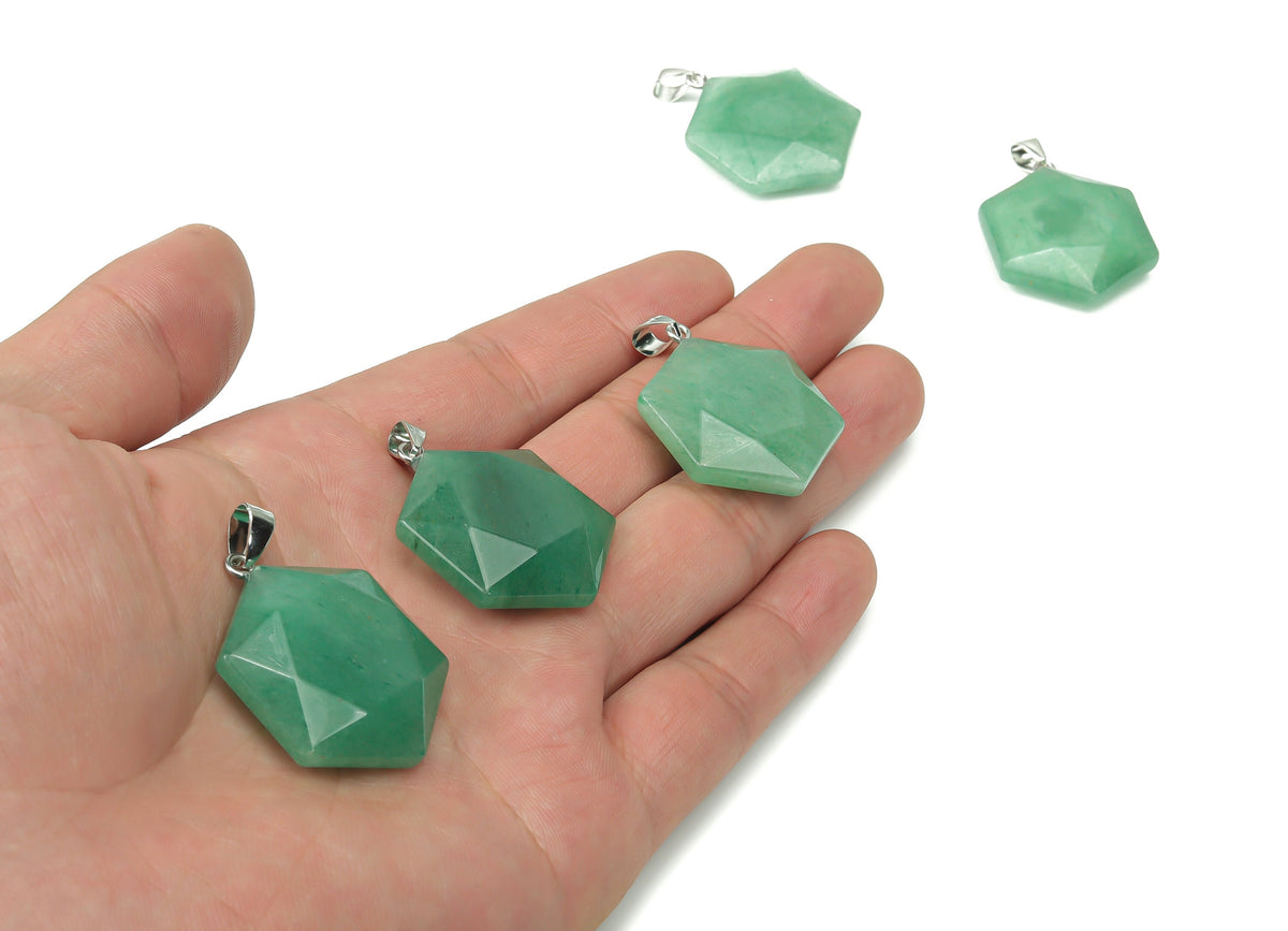 Aventurine star Merkaba pendant from GemstoneGO, featuring a green gemstone pendant with intricate star and Merkaba design.