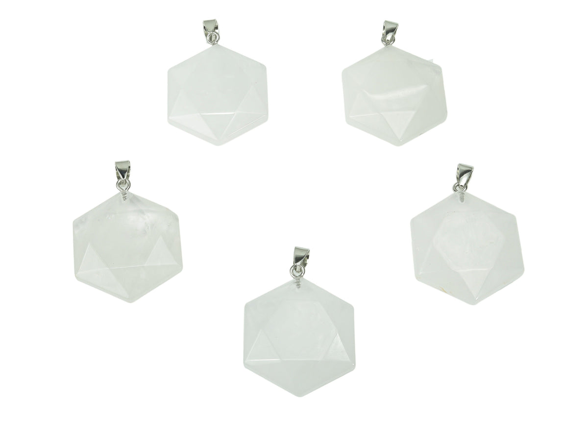 Clear Quartz Star Merkaba crystal pendant from GemstoneGO, featuring a polished star-shaped pendant for jewelry making.