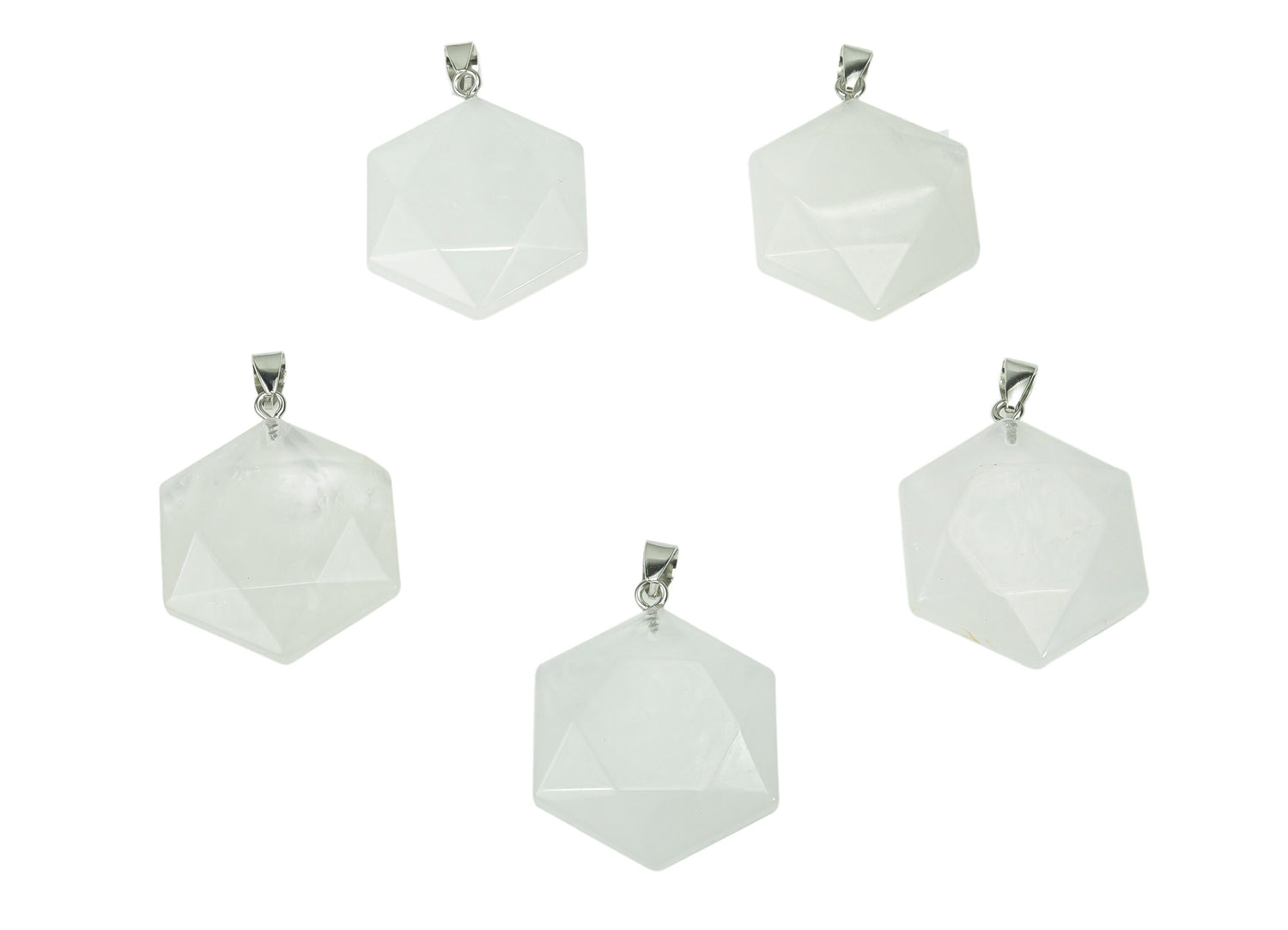 Clear Quartz Star Merkaba crystal pendant from GemstoneGO, featuring a polished star-shaped pendant for jewelry making.
