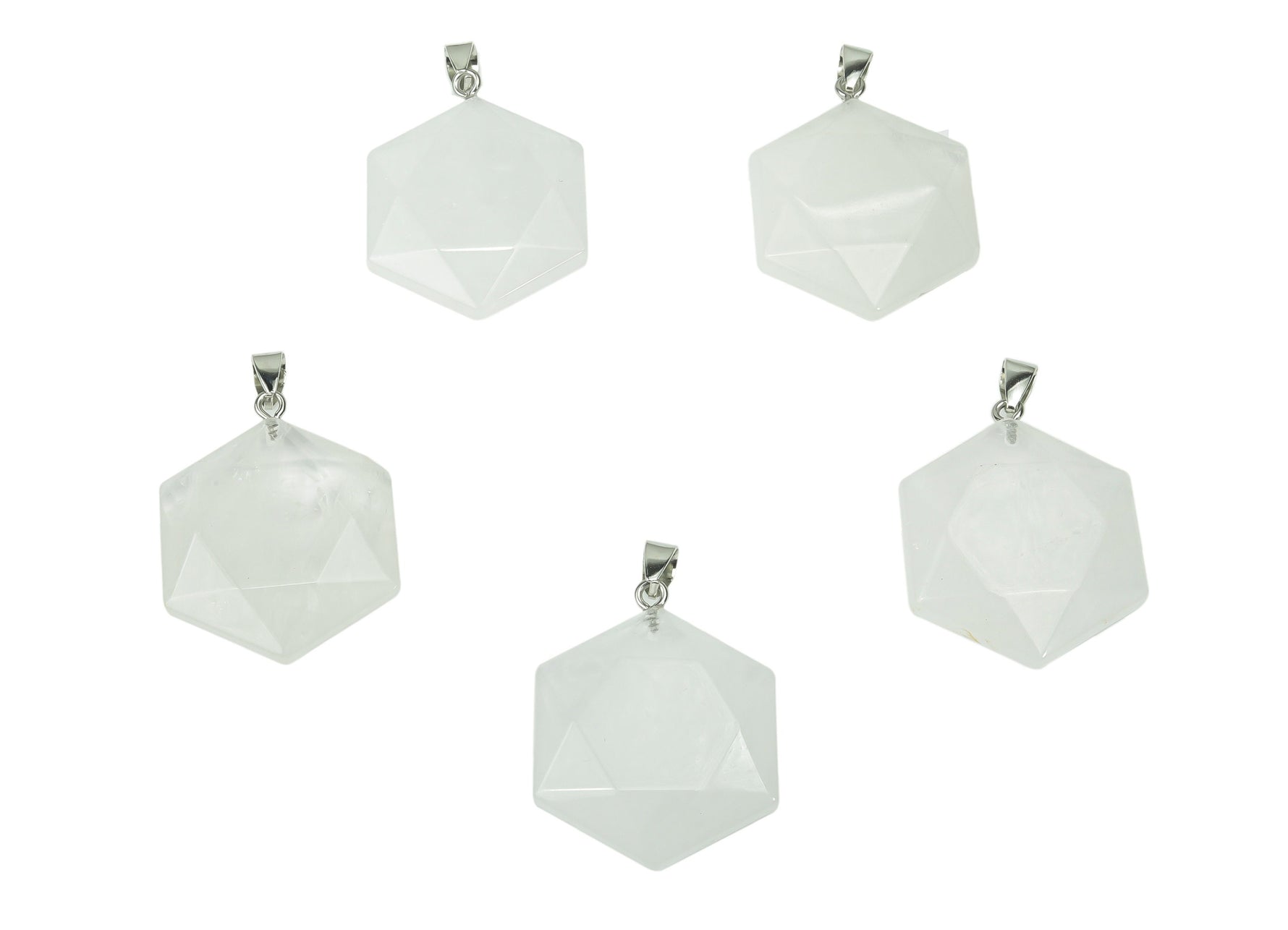Clear Quartz Star Merkaba crystal pendant from GemstoneGO, featuring a polished star-shaped pendant for jewelry making.