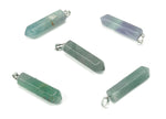 Green fluorite point crystal pendant from GemstoneGO, featuring a polished gemstone with natural color variations, ideal for jewelry making.