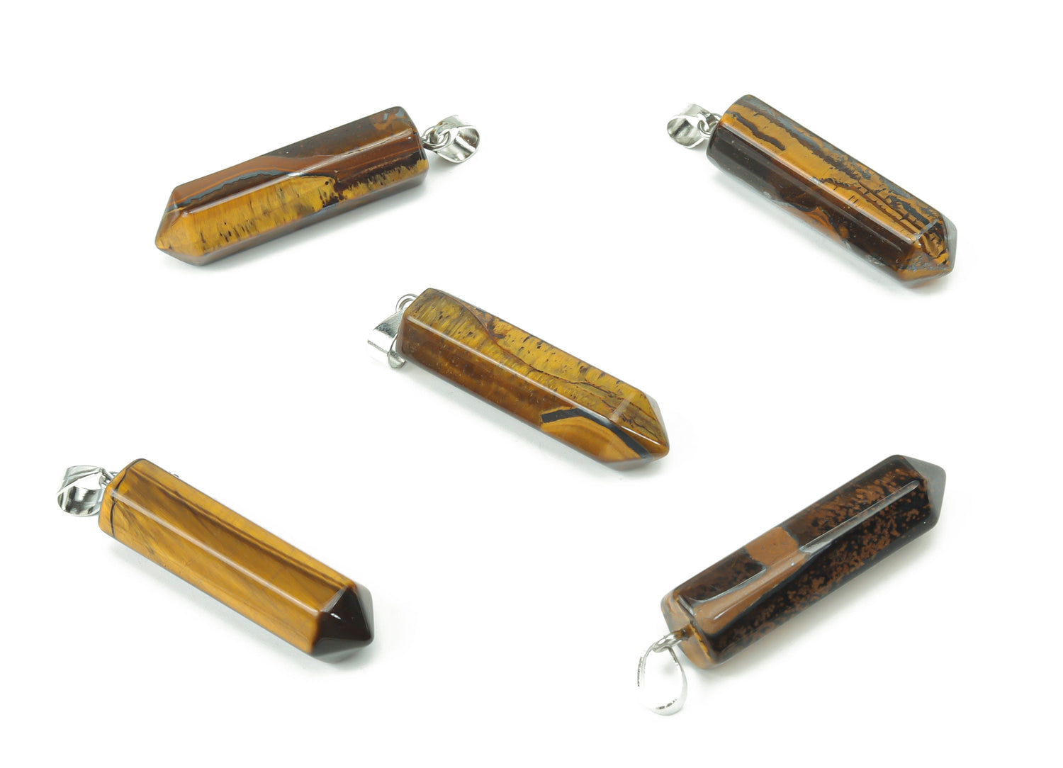 Tiger Eye Point Crystal Pendant - Jewelry Making Supplies - NC1082
