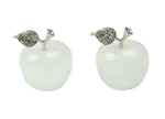 Clear Quartz apple-shaped crystal carving from GemstoneGO, 30mm, featuring detailed craftsmanship and polished gemstone surface.